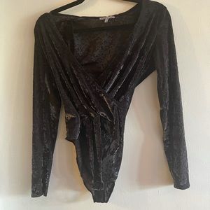 Black Mesh & Velvet Bodysuit
